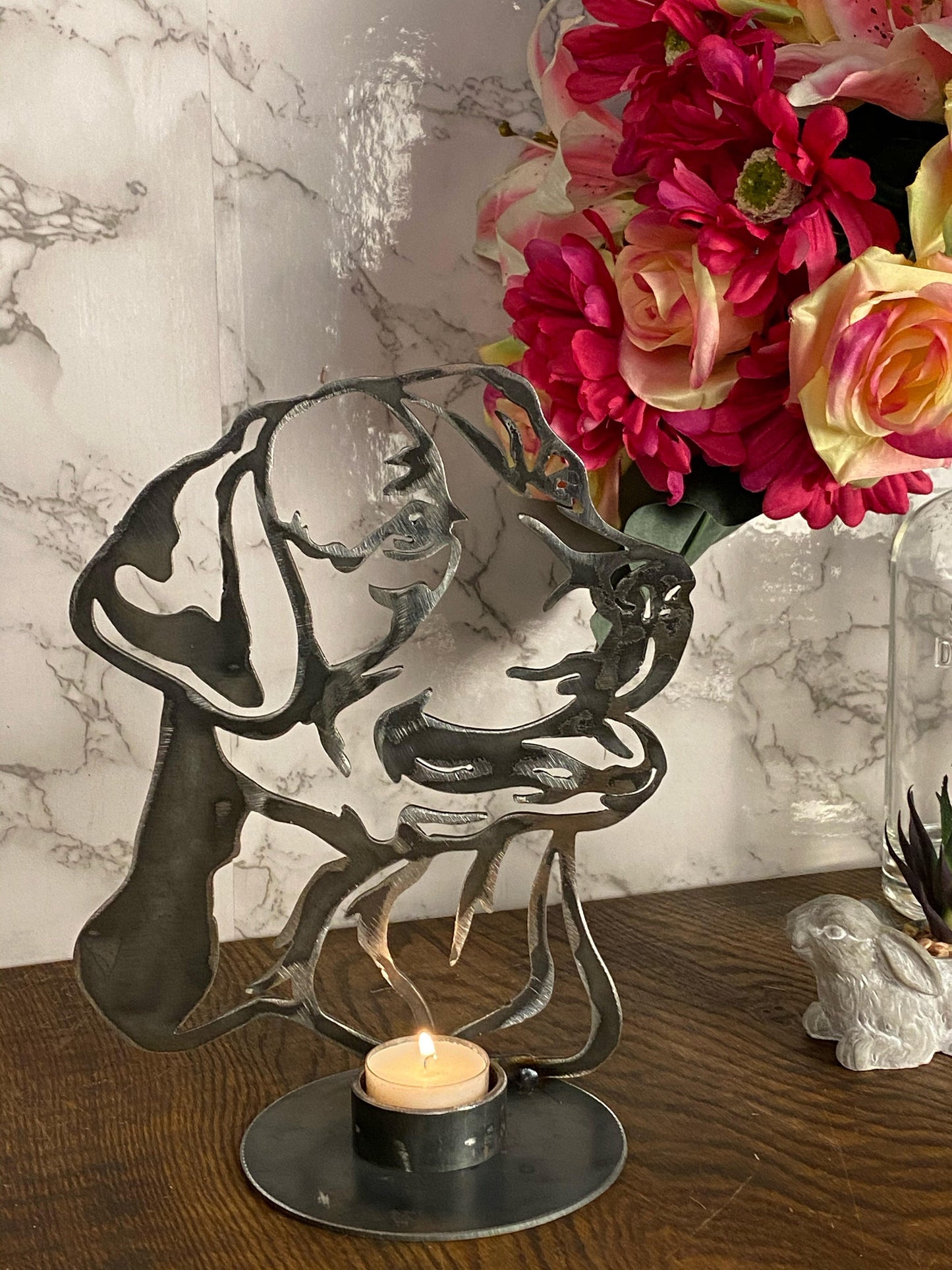Labrador Candle Holder Gun Working Dog Pet Memorial Present Gift Holiday Candl image 1