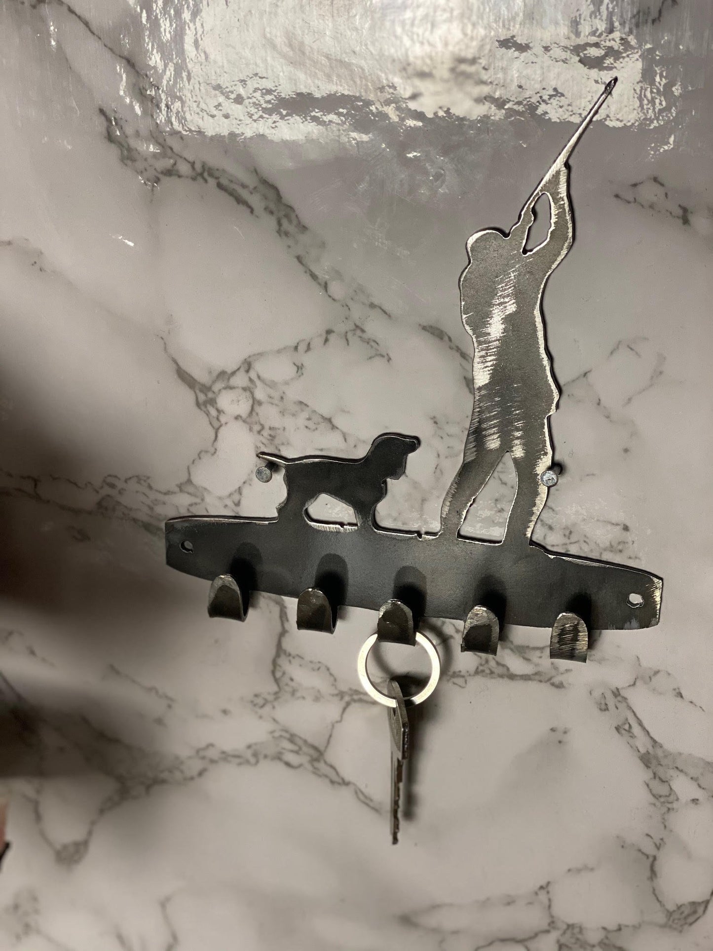 Shooting Scene Gun Dog Game Shooting Countryside Key Hook Key Rack Brushed Ste image 3