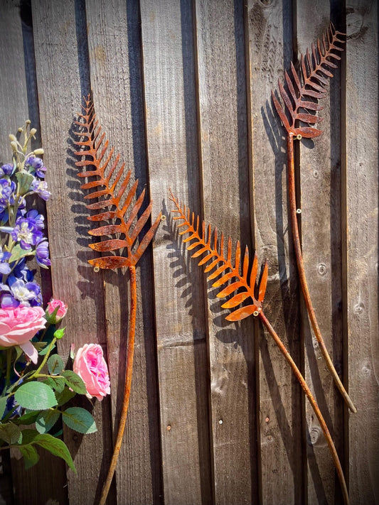 Fern Leaves Tree Rustic Rusty Garden Art Yard Art Present Gift Idea image 1