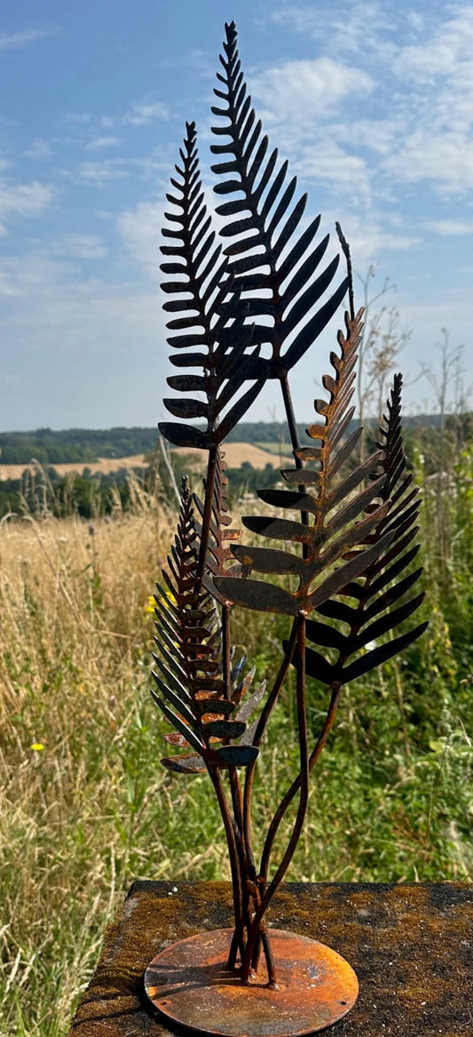 Fern Leave Sculptrue Tree Rustic Rusty Garden Art Yard Art Present Gift Idea image 1