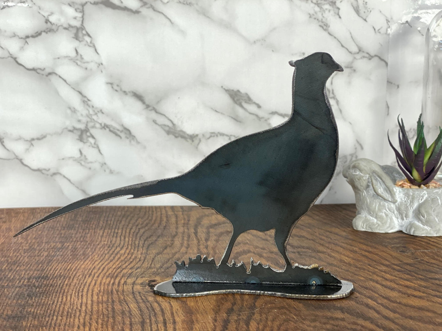 Pheasant Cock Bird Game Bird Wildlife Brushed Steel Art Home Interior Design P image 1