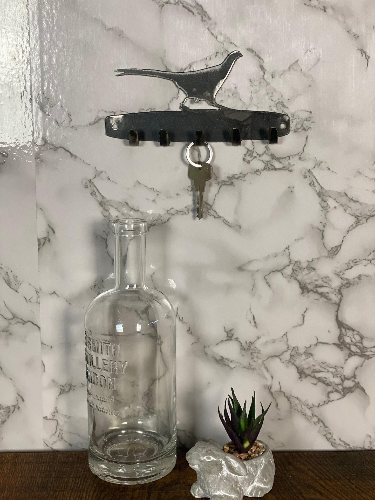 Pheasant Game Bird Shooting Countryside Key Hook Key Rack Brushed Steel Home D image 1