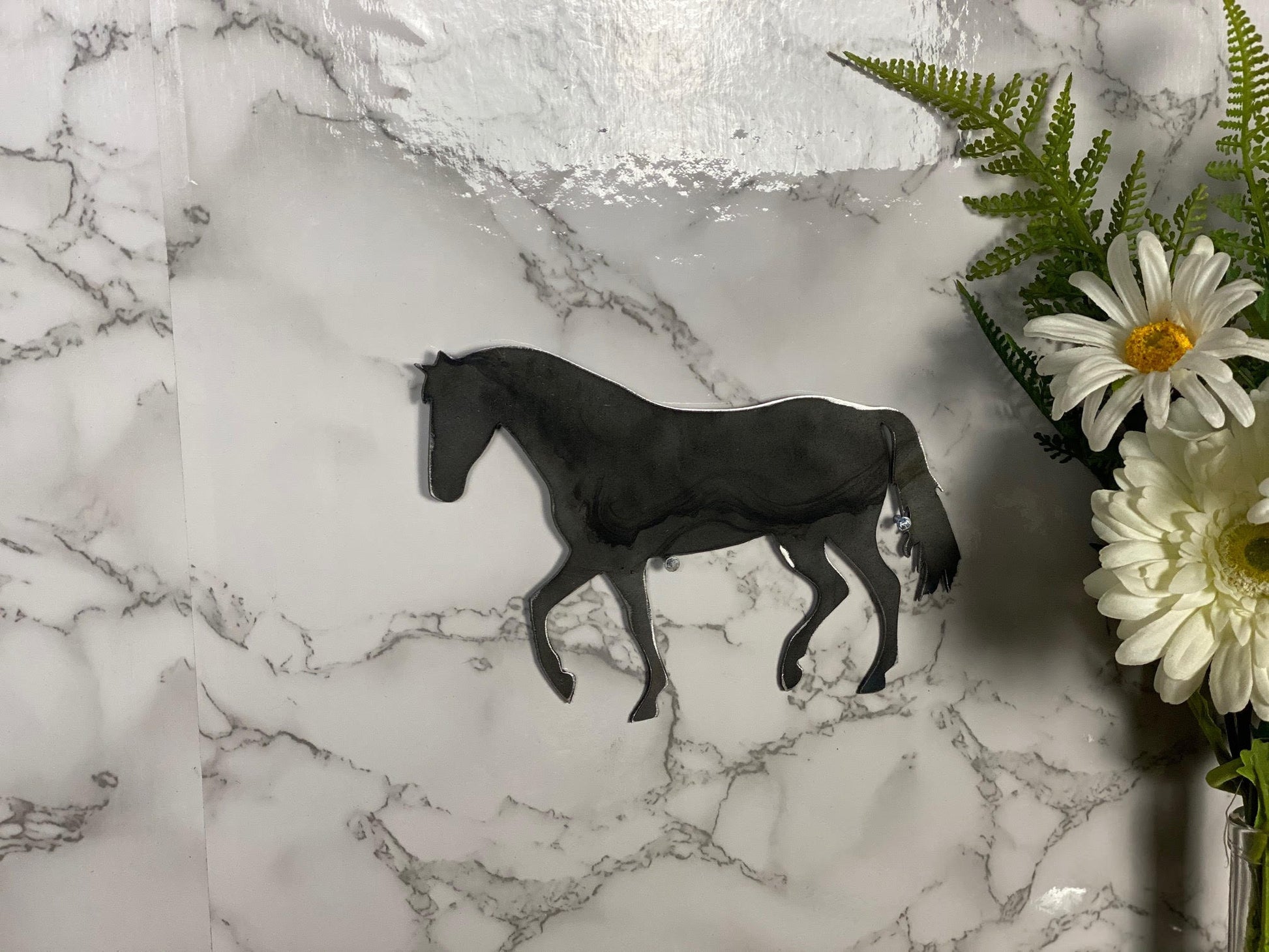 Horse Equine Pony Brushed Steel Wall Art Modern Home Design Present Gift Idea image 2