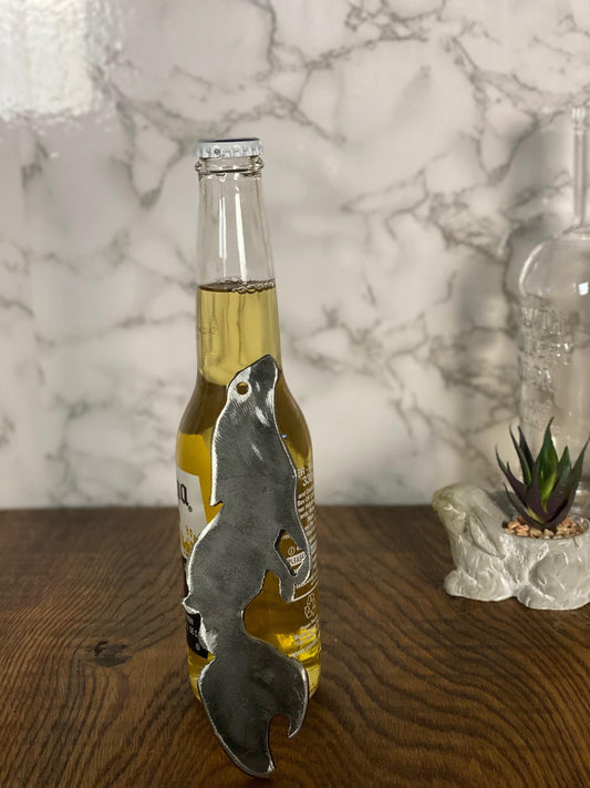 Moon Hare Rabbit Bottle Opener Brushed Steel Home Interior Kitchen Utensil Des image 0