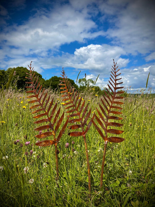 Fern Leaves Tree Rustic Rusty Garden Art Yard Art Present Gift Idea image 0