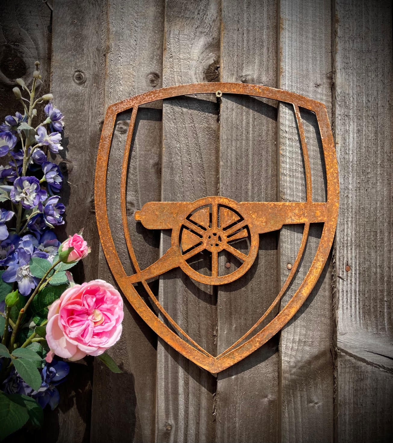 Cannon Gunners Arsenal Sign Football Supporter Rusty Garden Art Yard Art Prese image 0