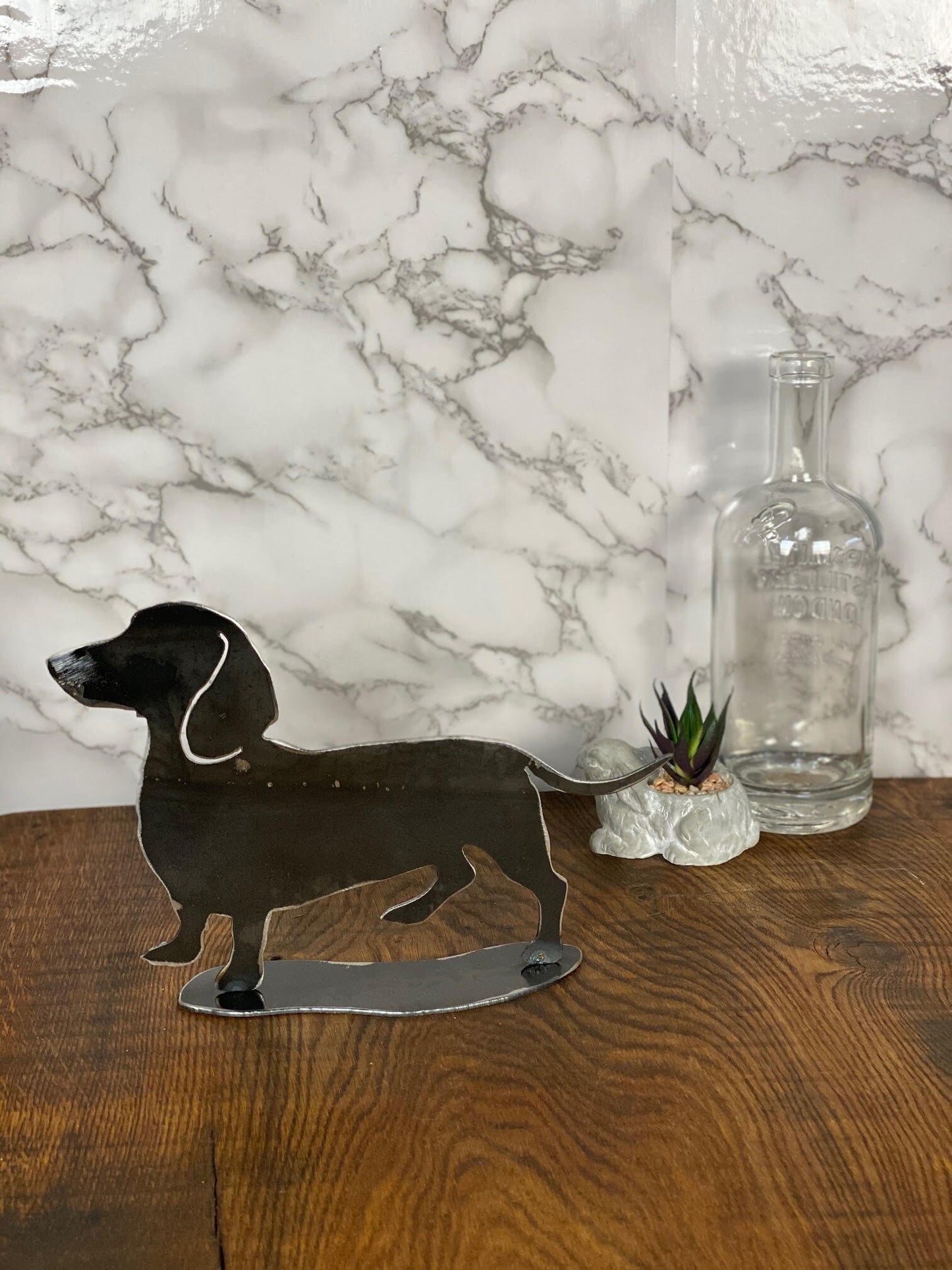 Dachshund Sausage Dog Brushed Steel Art Home Interior Design Present Gift Idea image 2