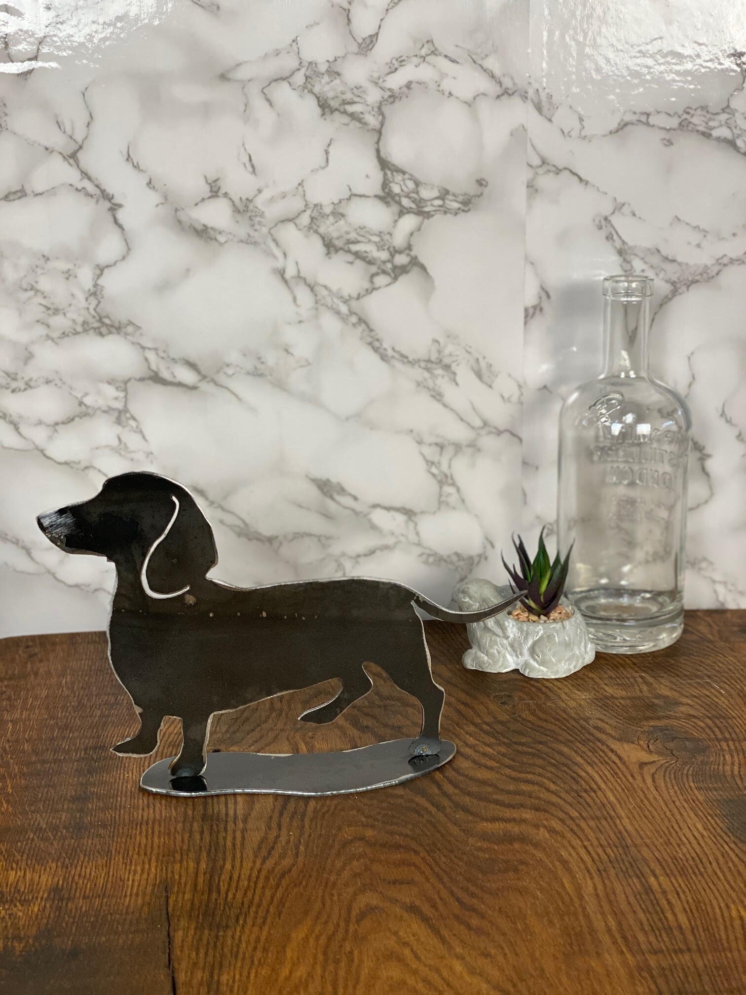 Dachshund Sausage Dog Brushed Steel Art Home Interior Design Present Gift Idea image 2