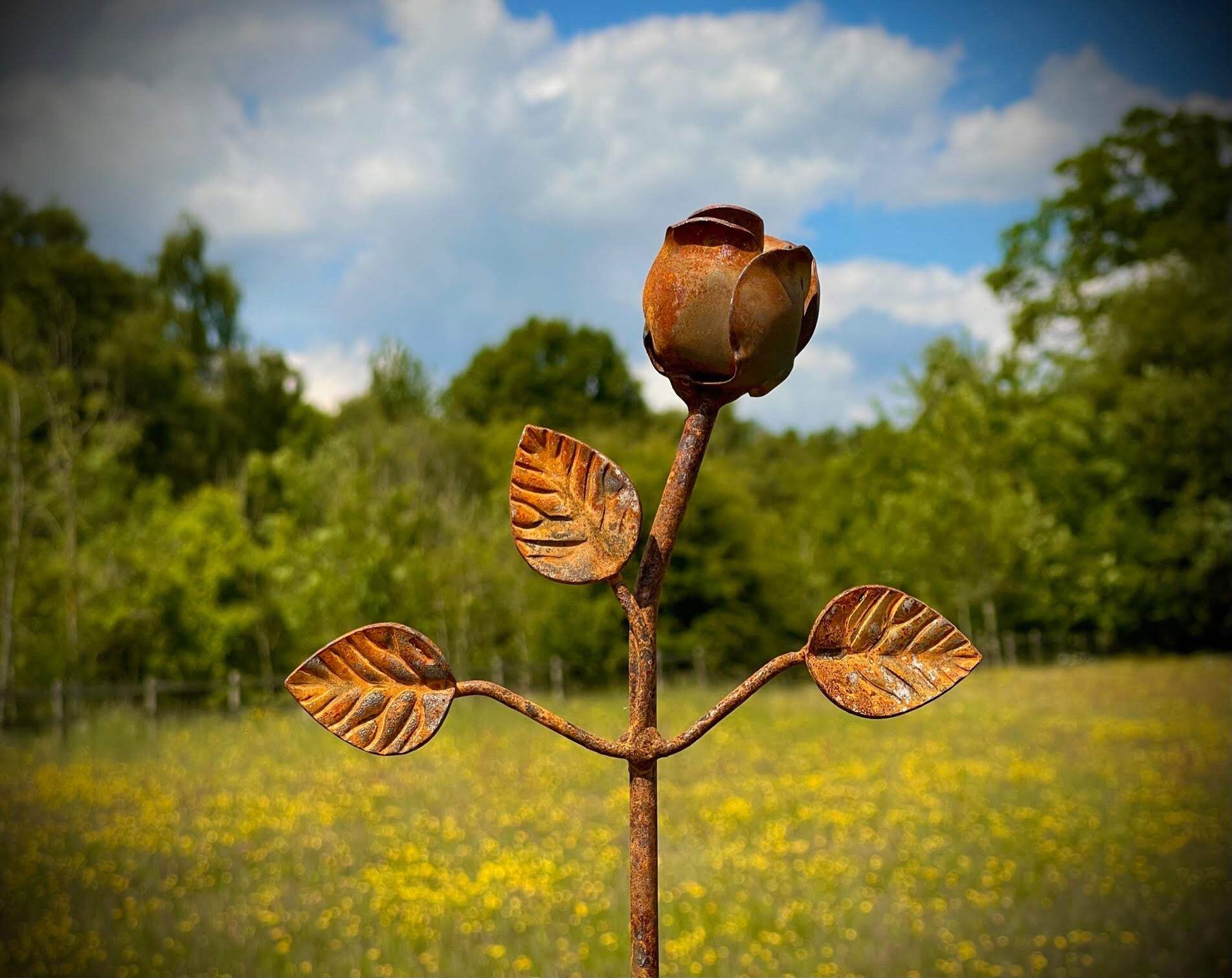 Rose Roses Flower Valentine Rustic Rusty Love Garden Art Yard Art Present Gift image 5