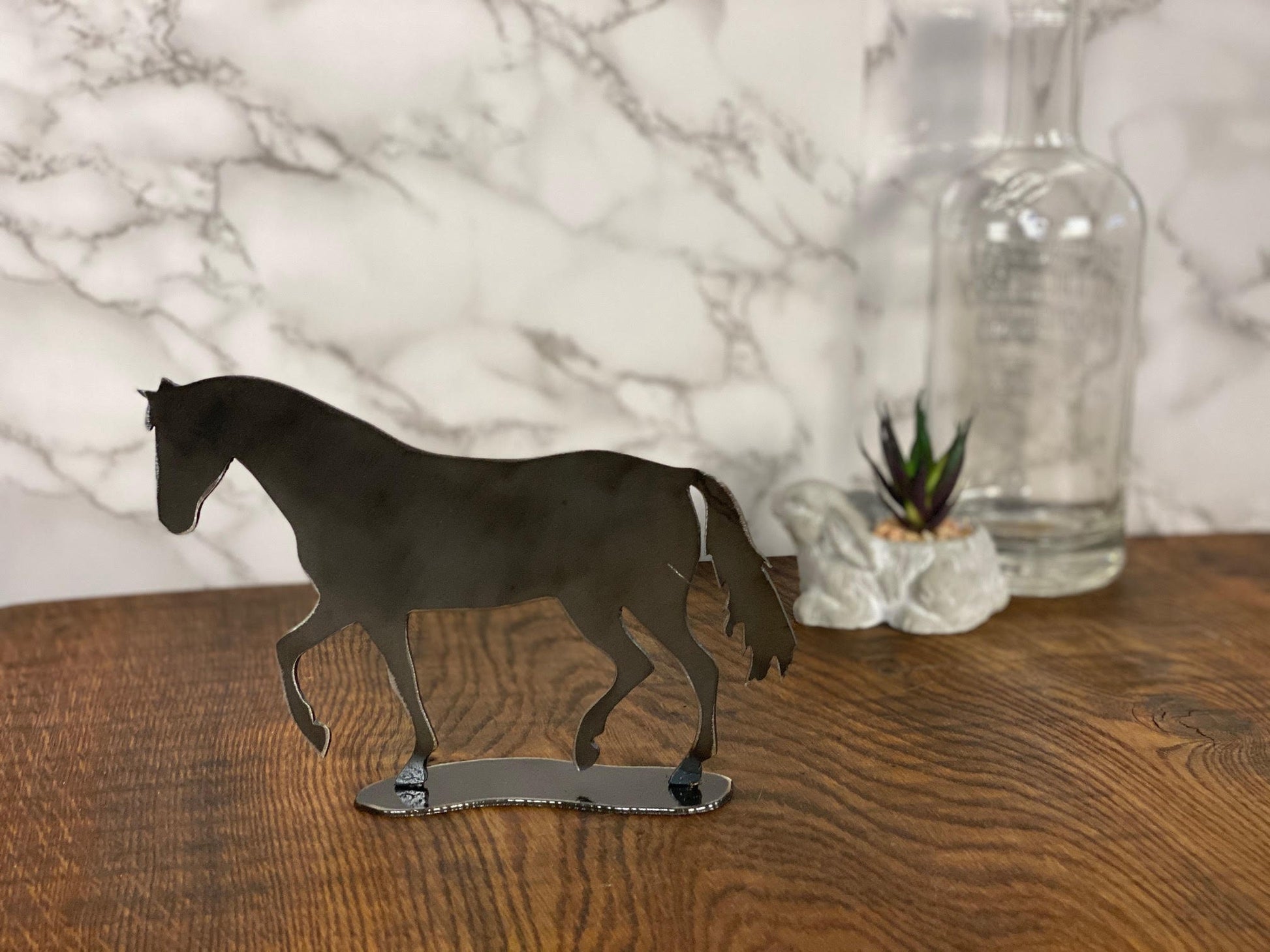 Horse Pony Equine Equestrian Stables Brushed Steel Art Home Interior Design Pr image 2