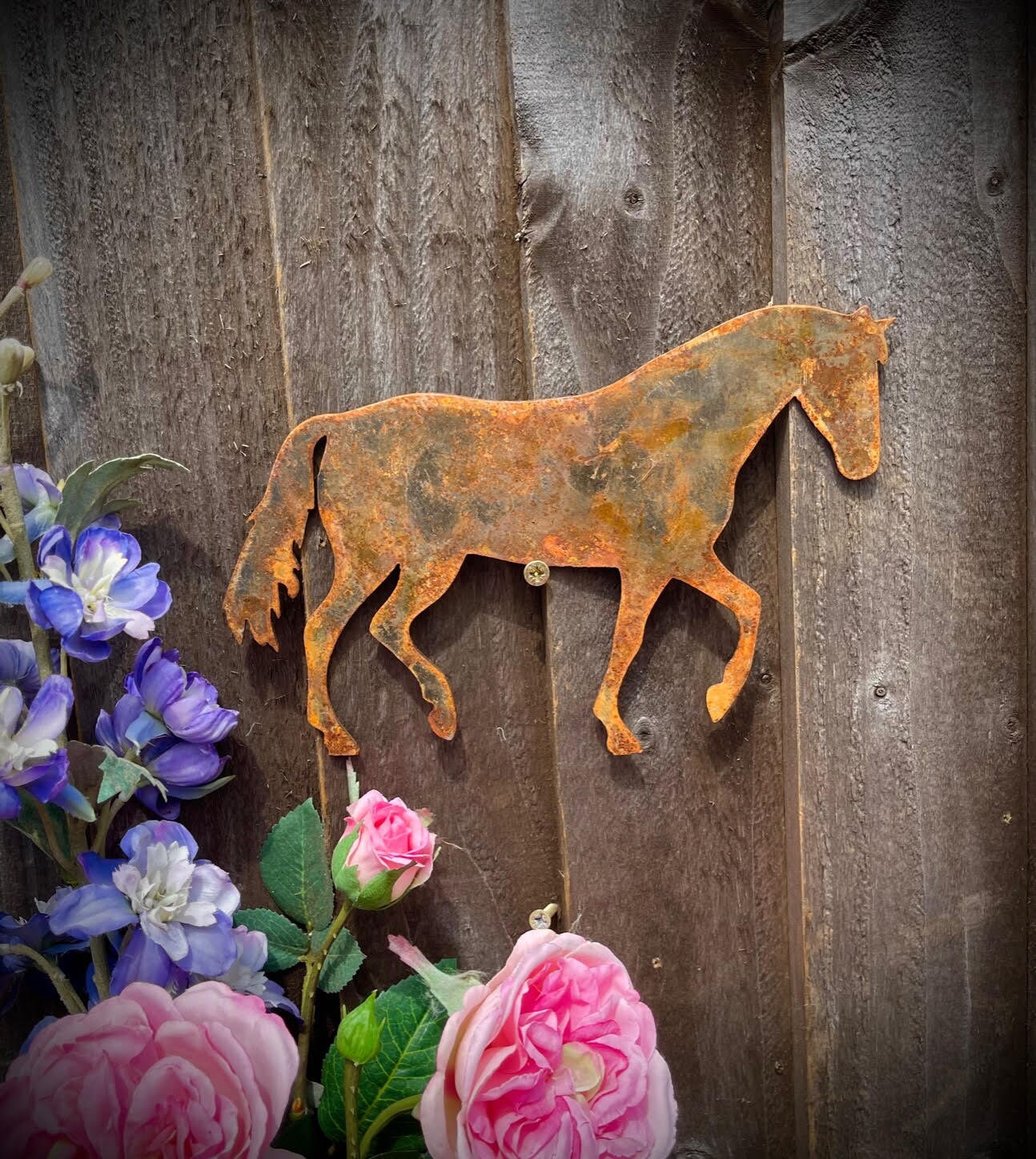 Horse Pony Equine Dressage Trotting Stable Rustic Rusty Garden Art Yard Art Pr image 0