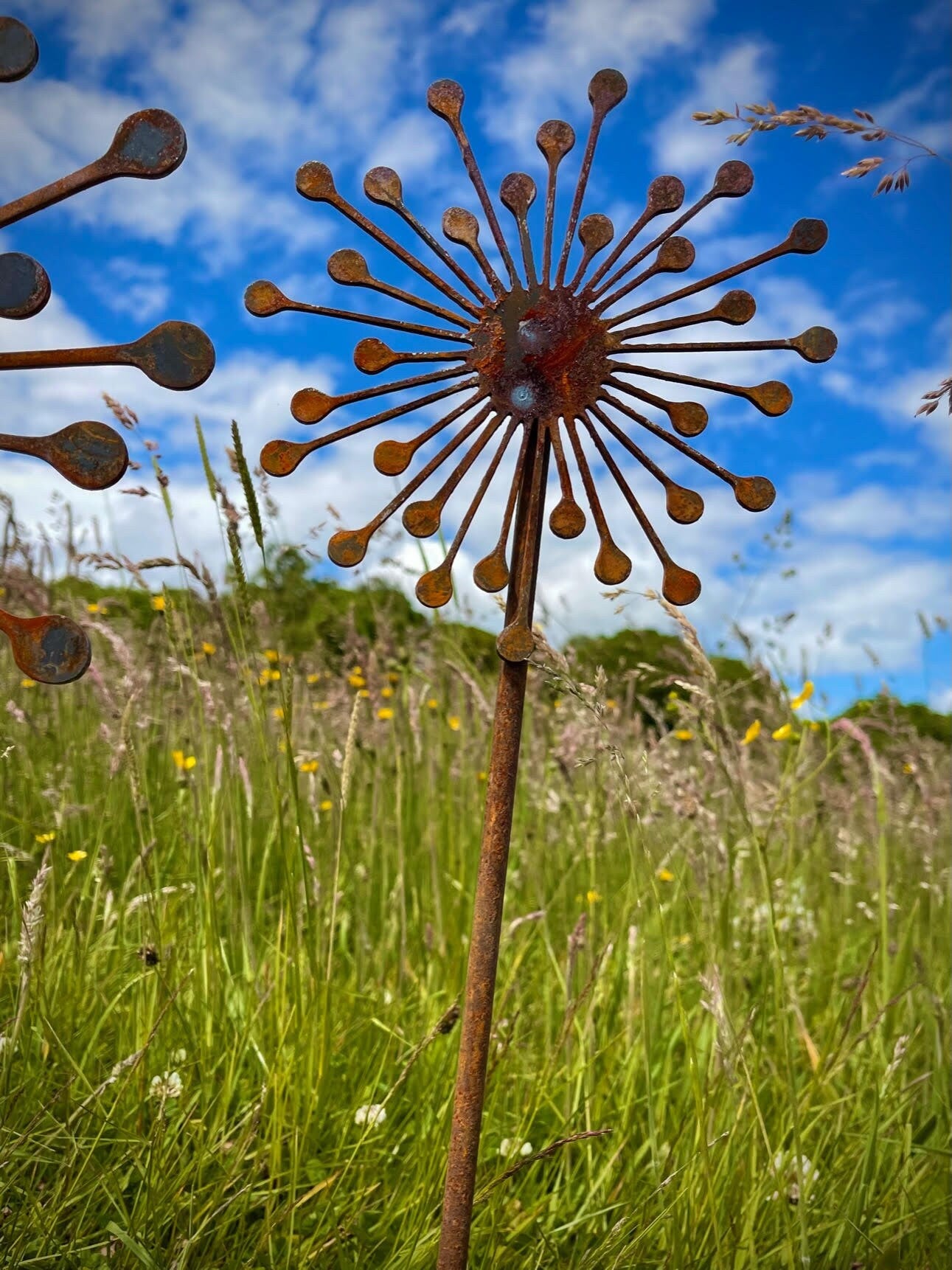 Allium Flower Rustic Rusty Garden Art Yard Art Present Gift Idea image 2