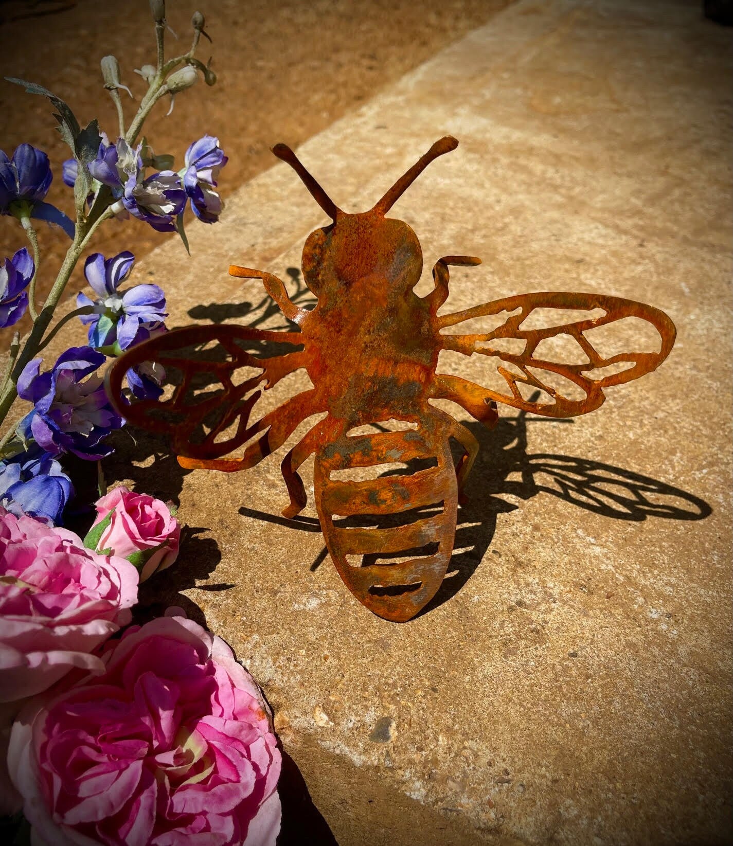 Bumble Bee Wasp Insect Buzz Wildlife Rustic Rusty Garden Art Yard Art Present  image 3