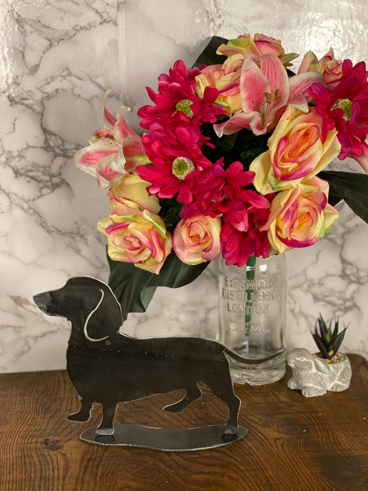 Dachshund Sausage Dog Brushed Steel Art Home Interior Design Present Gift Idea image 0
