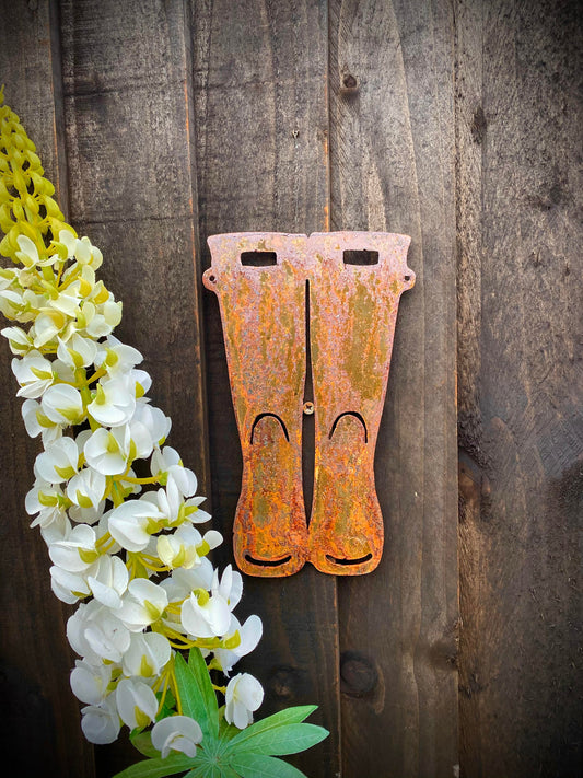 Rustic Rusty Welly Boot Sign Wellies Wellingtons Wall Art Wall Hanging Present image 0