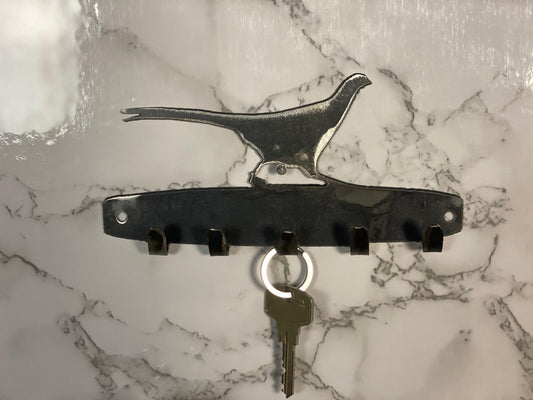 Pheasant Game Bird Shooting Countryside Key Hook Key Rack Brushed Steel Home D image 0