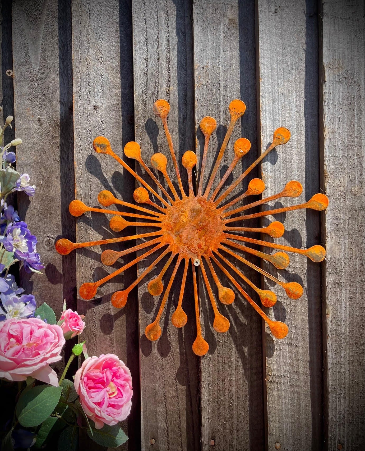 Allium Flower Rustic Rusty Garden Art Yard Art Present Gift Idea image 5
