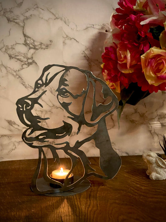 Labrador Candle Holder Gun Working Dog Pet Memorial Present Gift Holiday Candl image 0