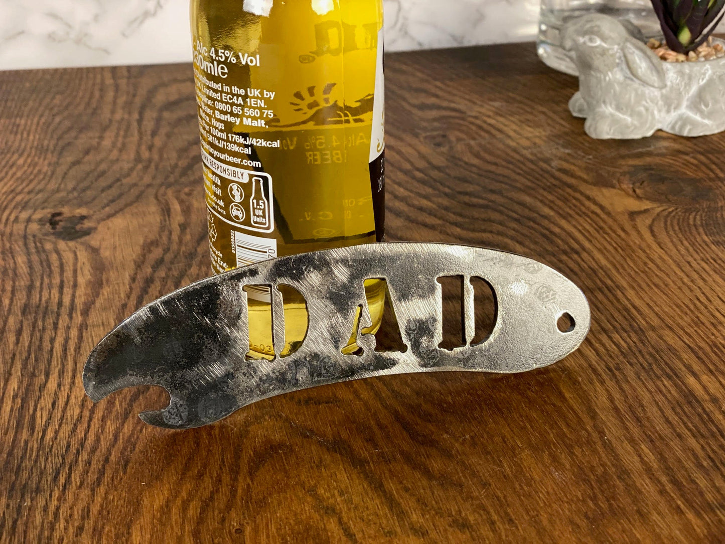 Daddy Father Dad Bottle Opener Brushed Steel Home Interior Kitchen Utensil Des image 1