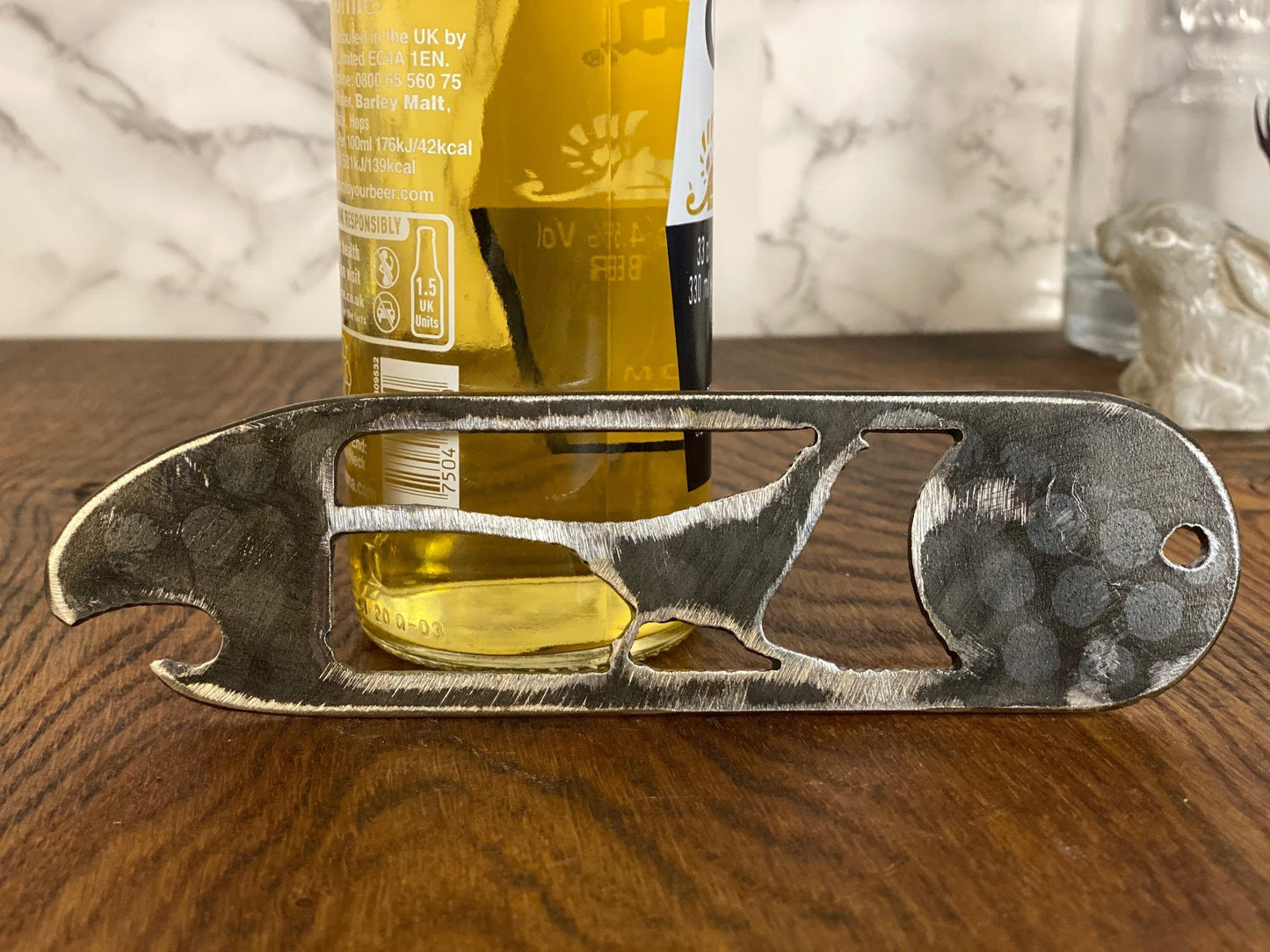 Pheasant Bottle Opener Brushed Steel Home Interior Kitchen Utensil Design Pres image 1