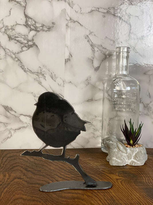 Robin Little Bird Wildlife Brushed Steel Home Interior Design Present Gift Ide image 0