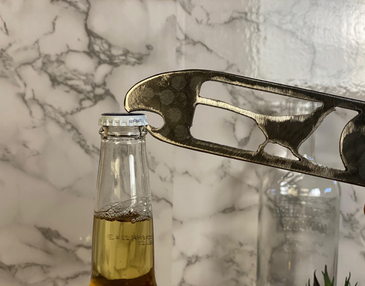 Pheasant Bottle Opener Brushed Steel Home Interior Kitchen Utensil Design Pres image 2