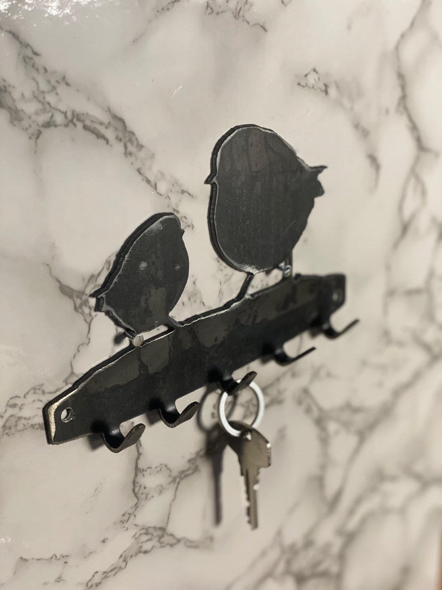 Robin And Baby Bird Key Hook Key Rack Brushed Steel Home Design Present Gift I image 3