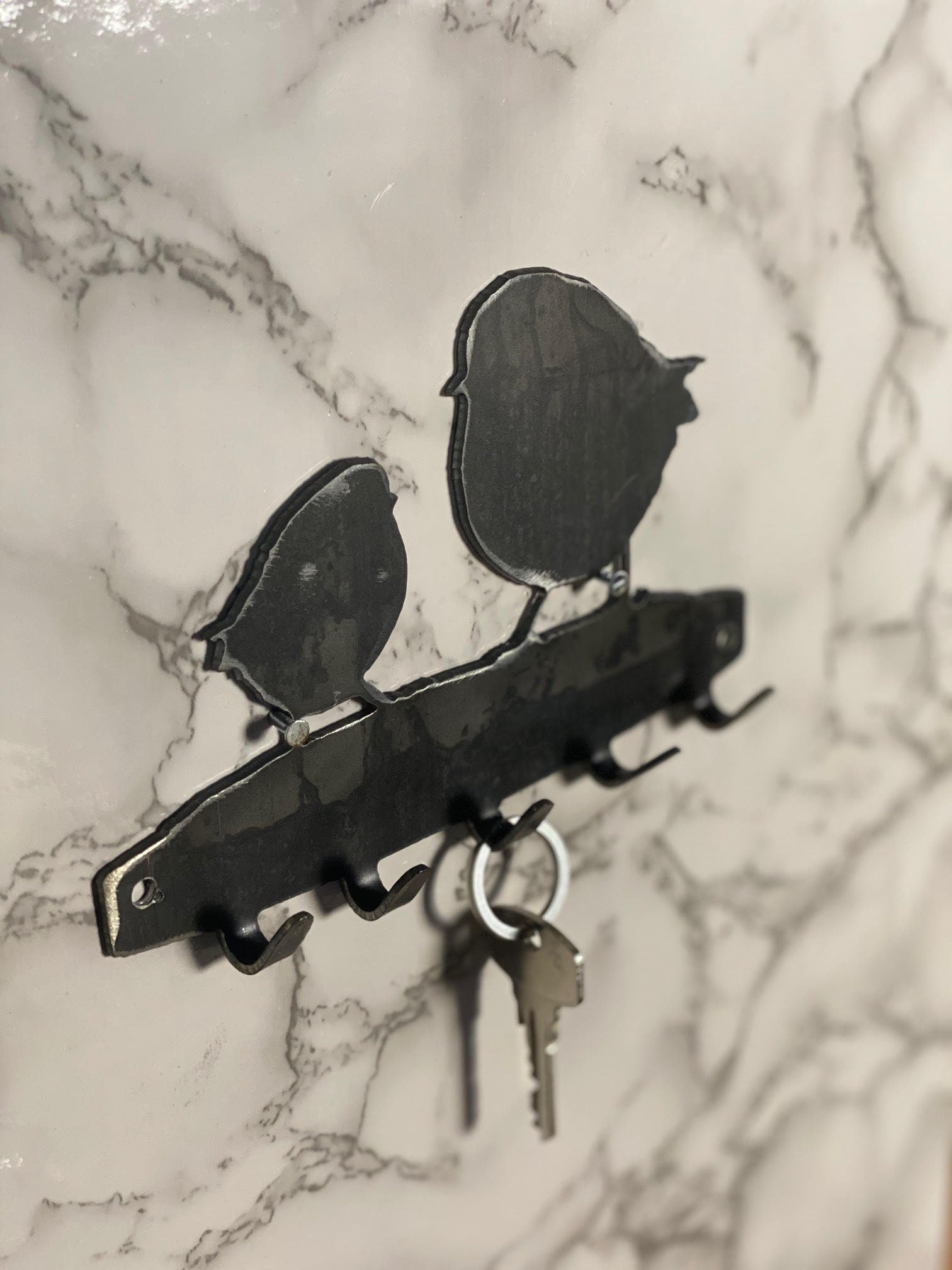 Robin And Baby Bird Key Hook Key Rack Brushed Steel Home Design Present Gift I image 3