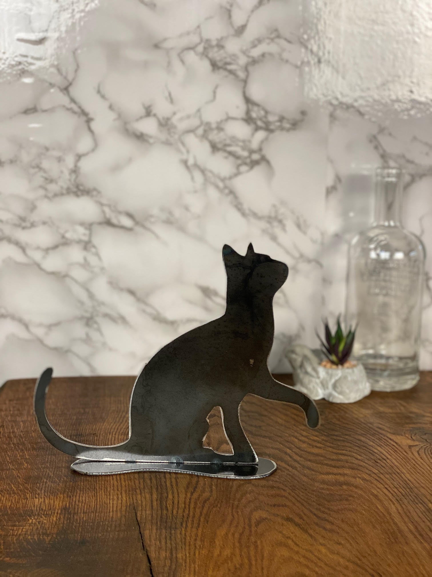 Cat Feline Pussy Cat Paw Brushed Steel Art Home Interior Design Present Gift I image 3