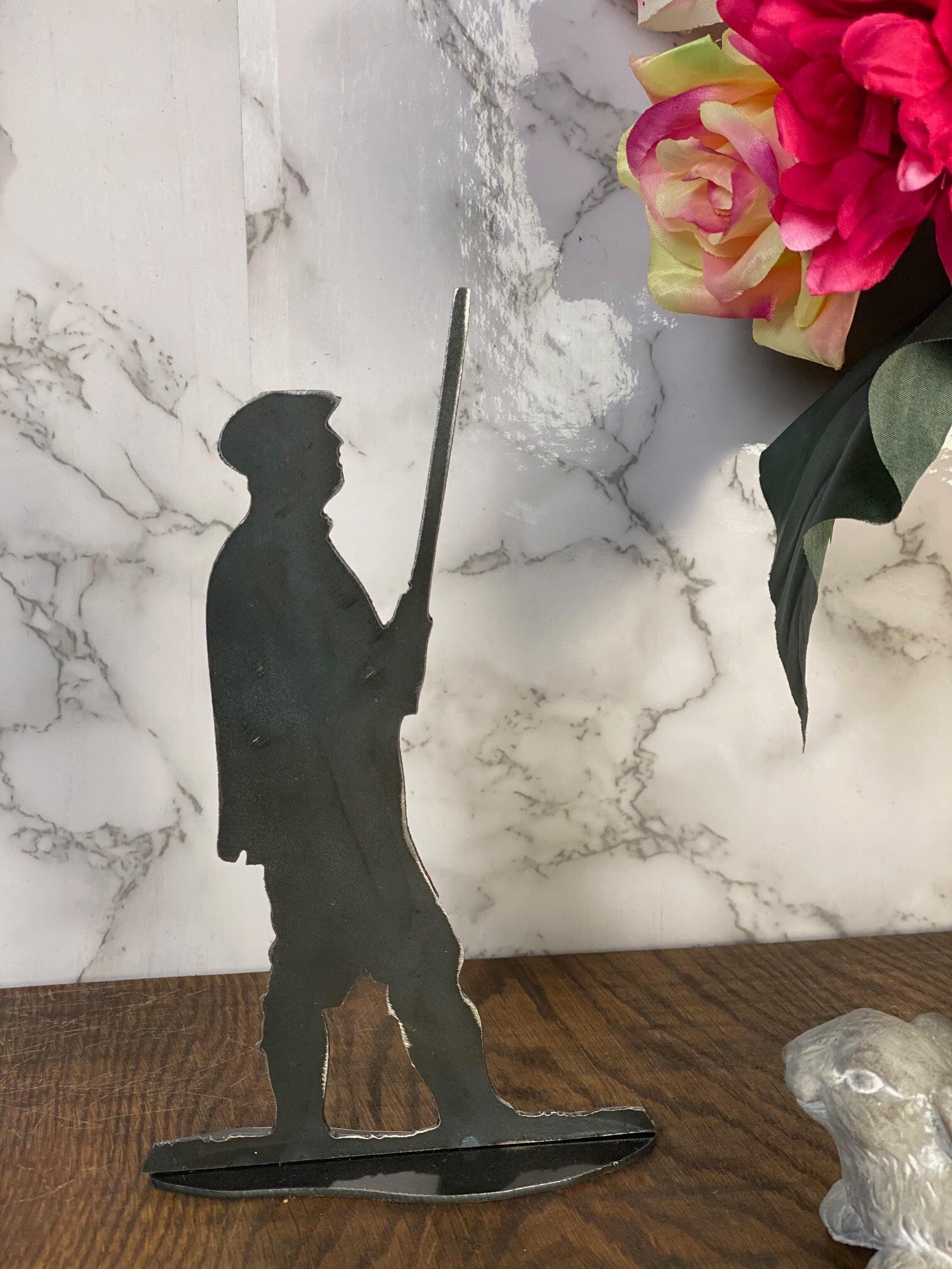 Shooter Game Shooting Countryside Sports Brushed Steel Metal Art Home Sculptur image 1