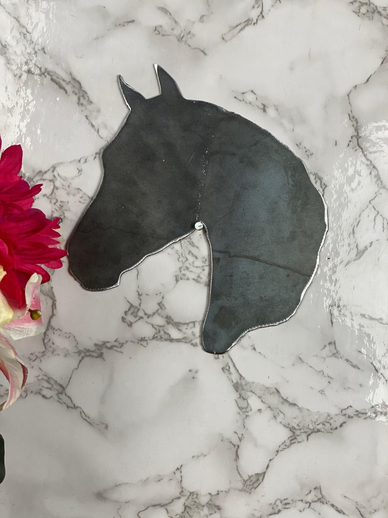 Horse Head Wall Art Metal Sign Brushed Steel Home Wall Hanging Present Gift image 2