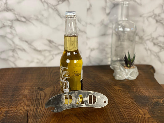 Daddy Father Dad Bottle Opener Brushed Steel Home Interior Kitchen Utensil Des image 0