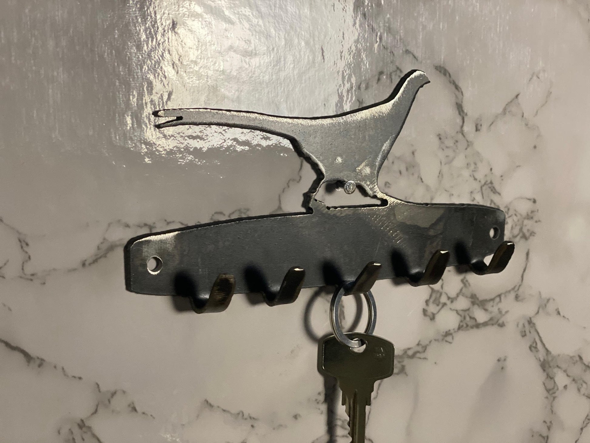Pheasant Game Bird Shooting Countryside Key Hook Key Rack Brushed Steel Home D image 2