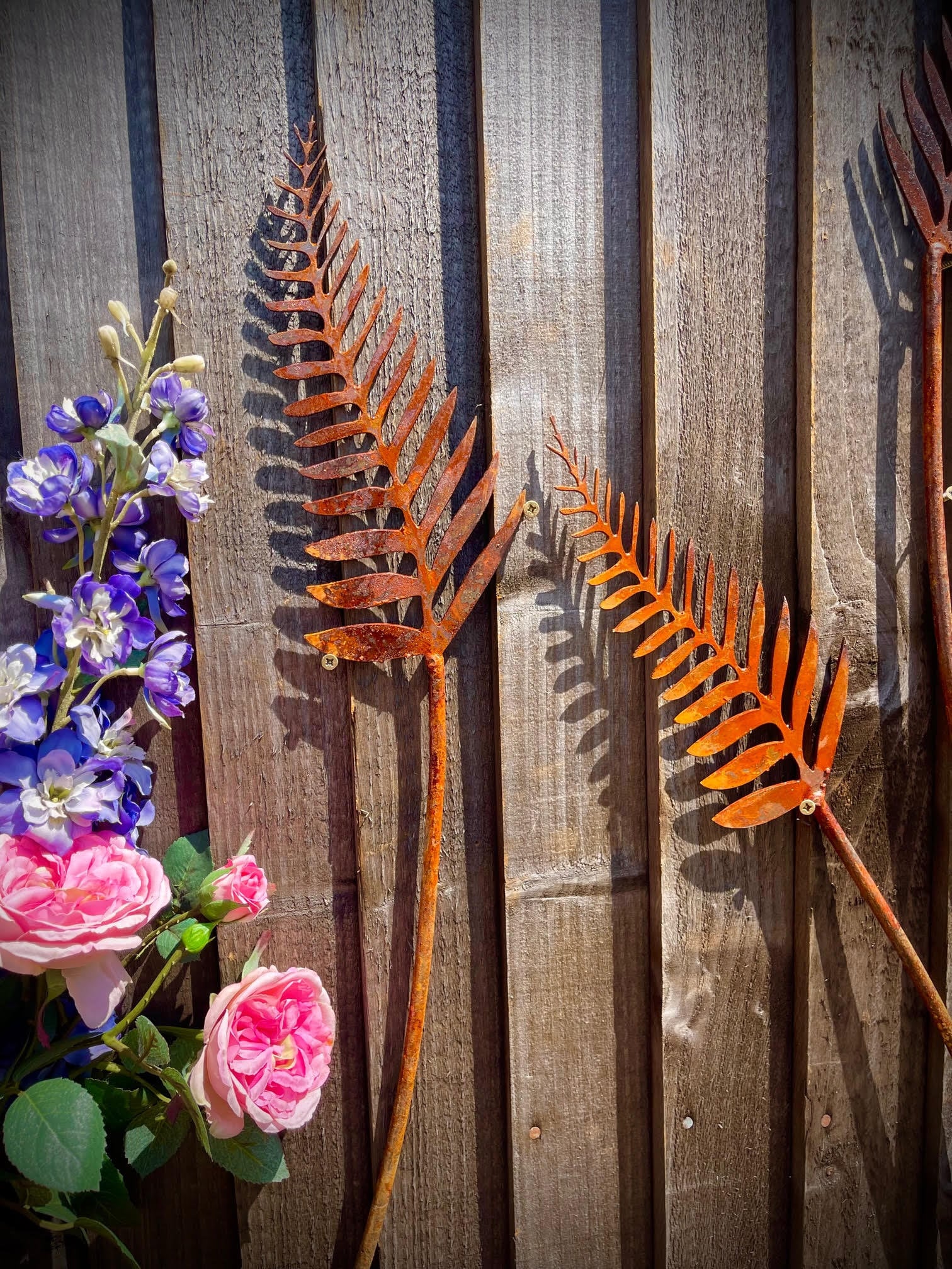 Fern Leaves Tree Rustic Rusty Garden Art Yard Art Present Gift Idea image 2