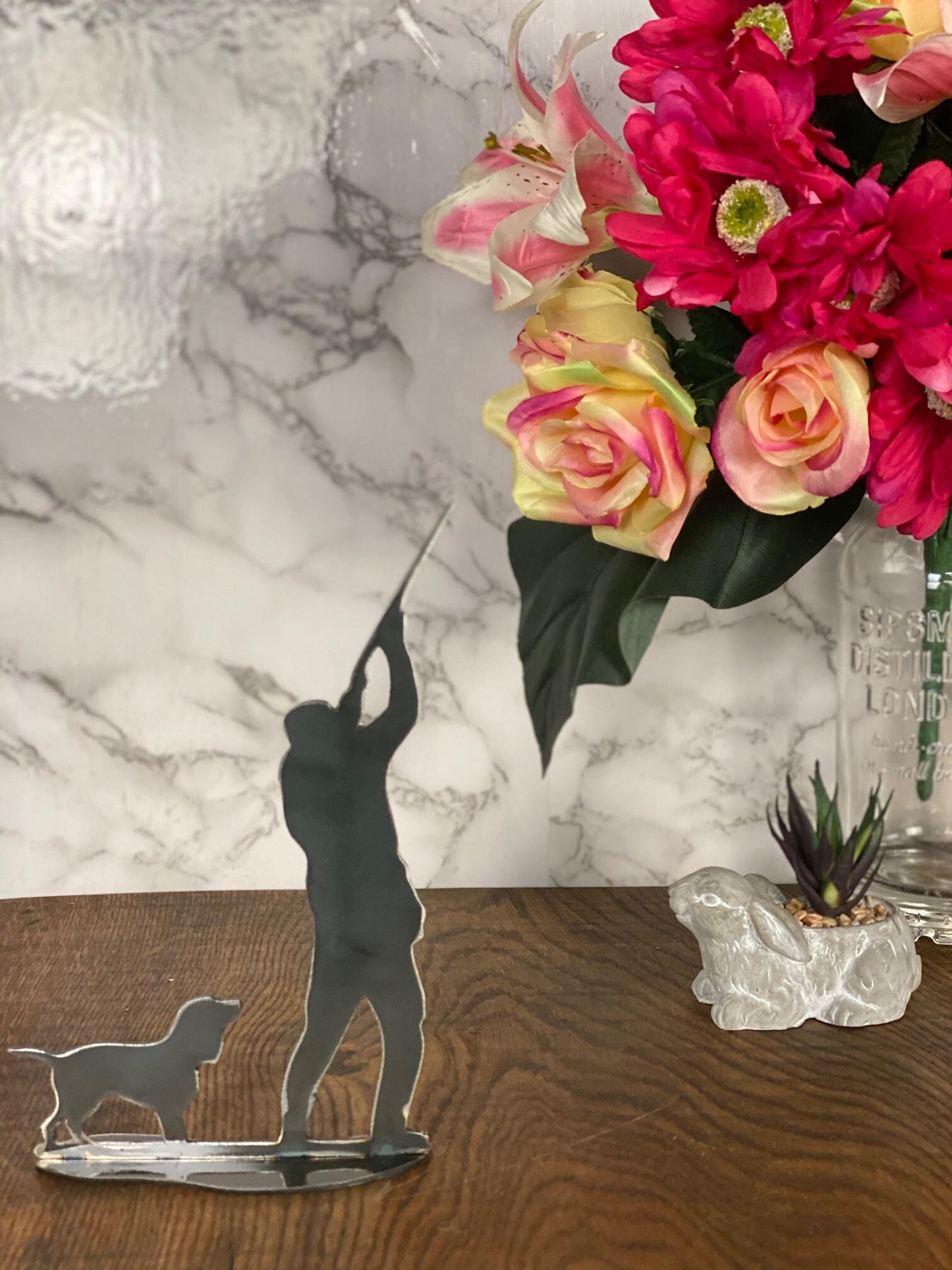 Game Shooting Scene Gun Dog Brushed Steel Home Interior Design Present Gift St image 1