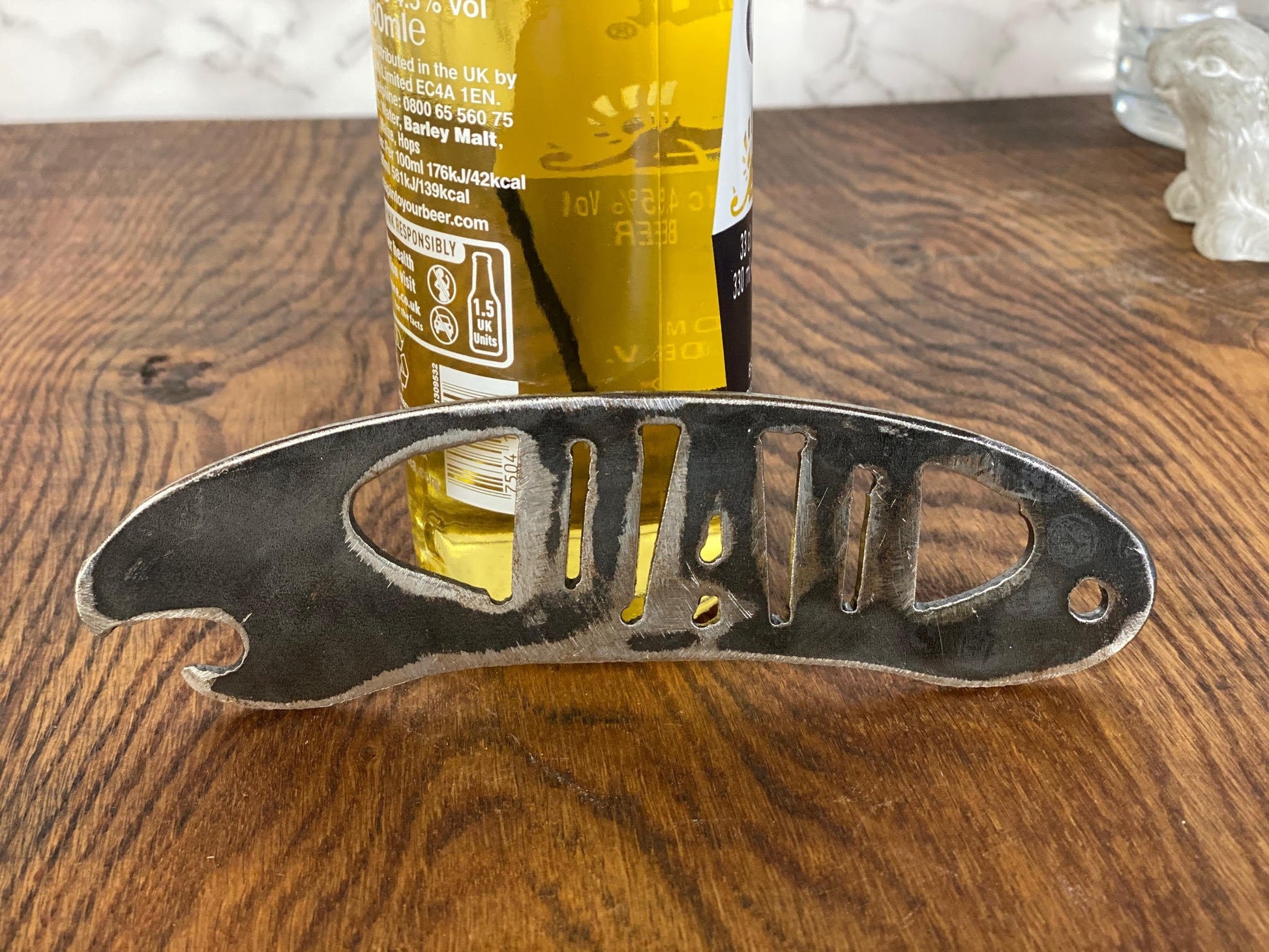 Dad Father Daddy Bottle Opener Brushed Steel Home Interior Kitchen Utensil Des image 1