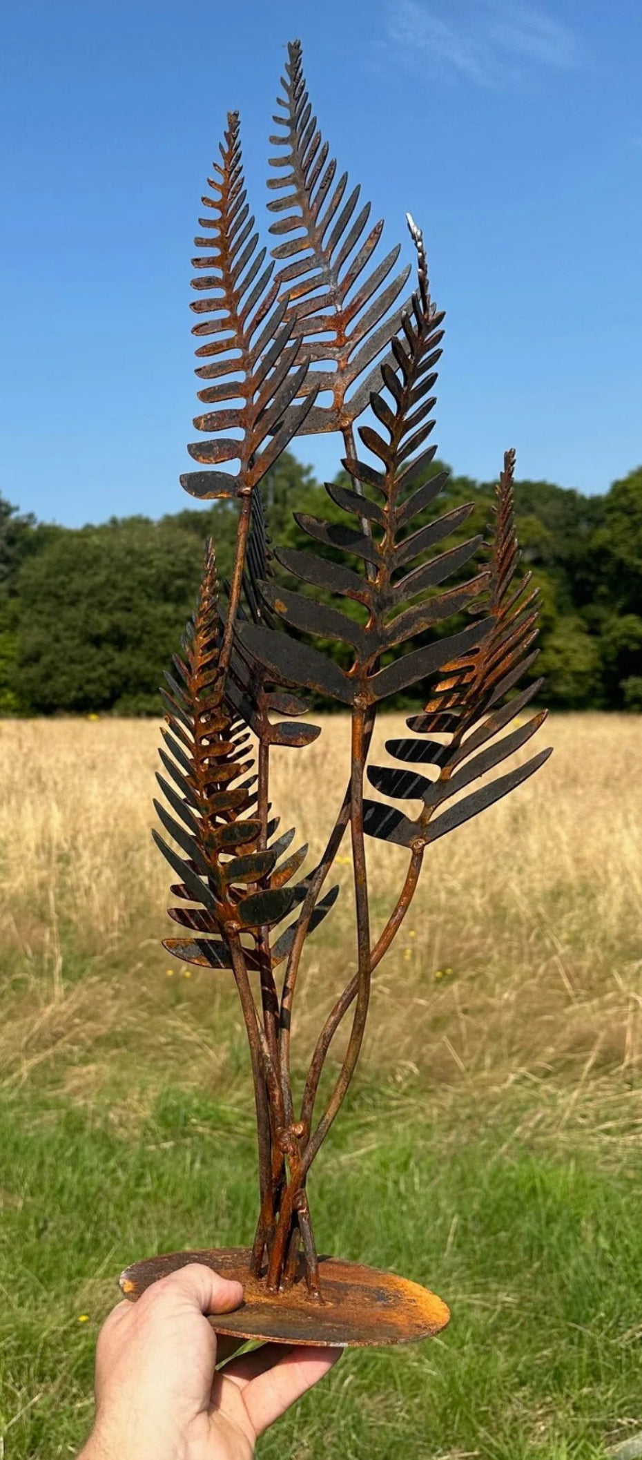 Fern Leave Sculptrue Tree Rustic Rusty Garden Art Yard Art Present Gift Idea image 0
