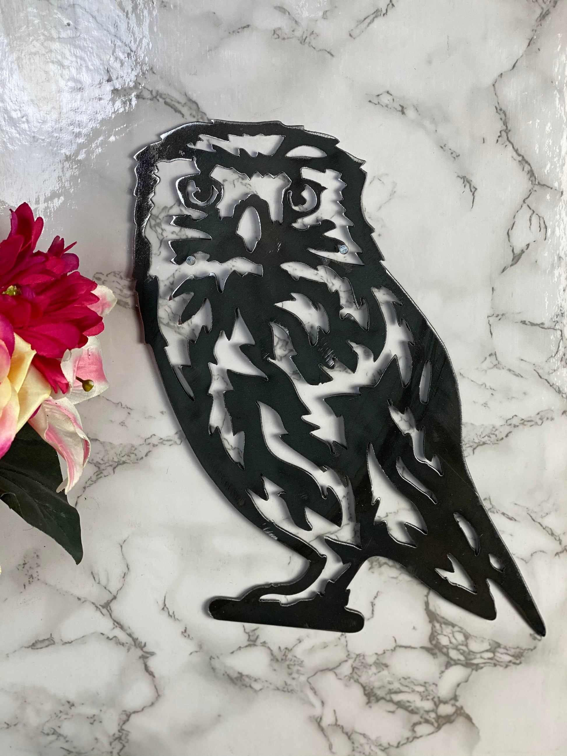 Little Owl Tawny Owl Barn Owl Wildlife Brushed Steel Home Wall Art Interior De image 2