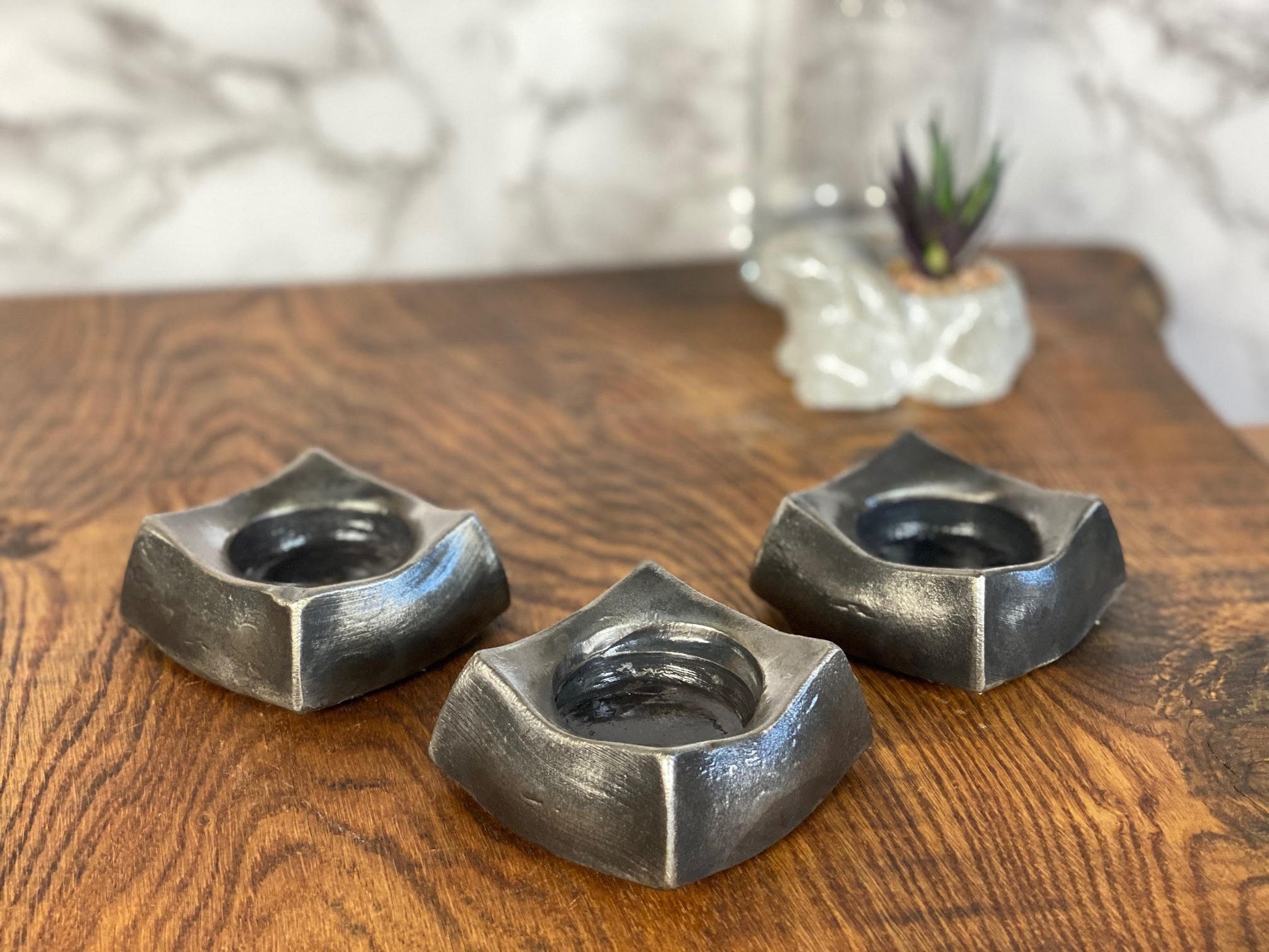 Handmade Candle Holders Tea Light Brushed Steel Modern Home Design Present Gif image 2