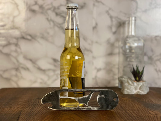 Pheasant Bottle Opener Brushed Steel Home Interior Kitchen Utensil Design Pres image 0