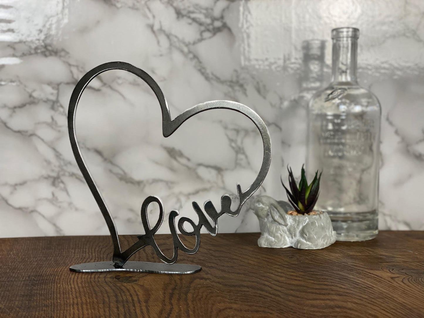 Love Sign Love Heart Art Brushed Steel Home Interior Design Present Gift Ideas image 3
