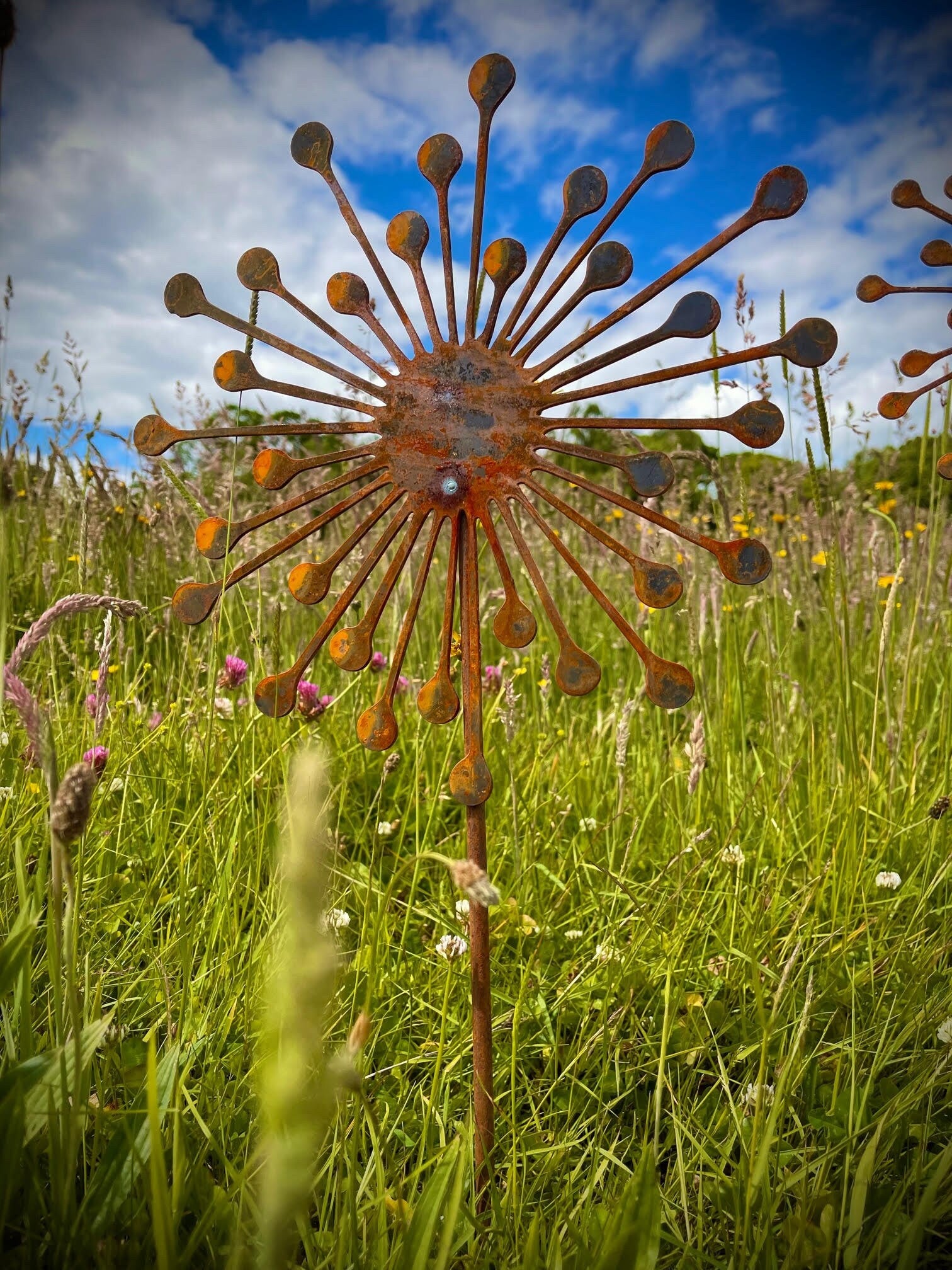 Allium Flower Rustic Rusty Garden Art Yard Art Present Gift Idea image 3