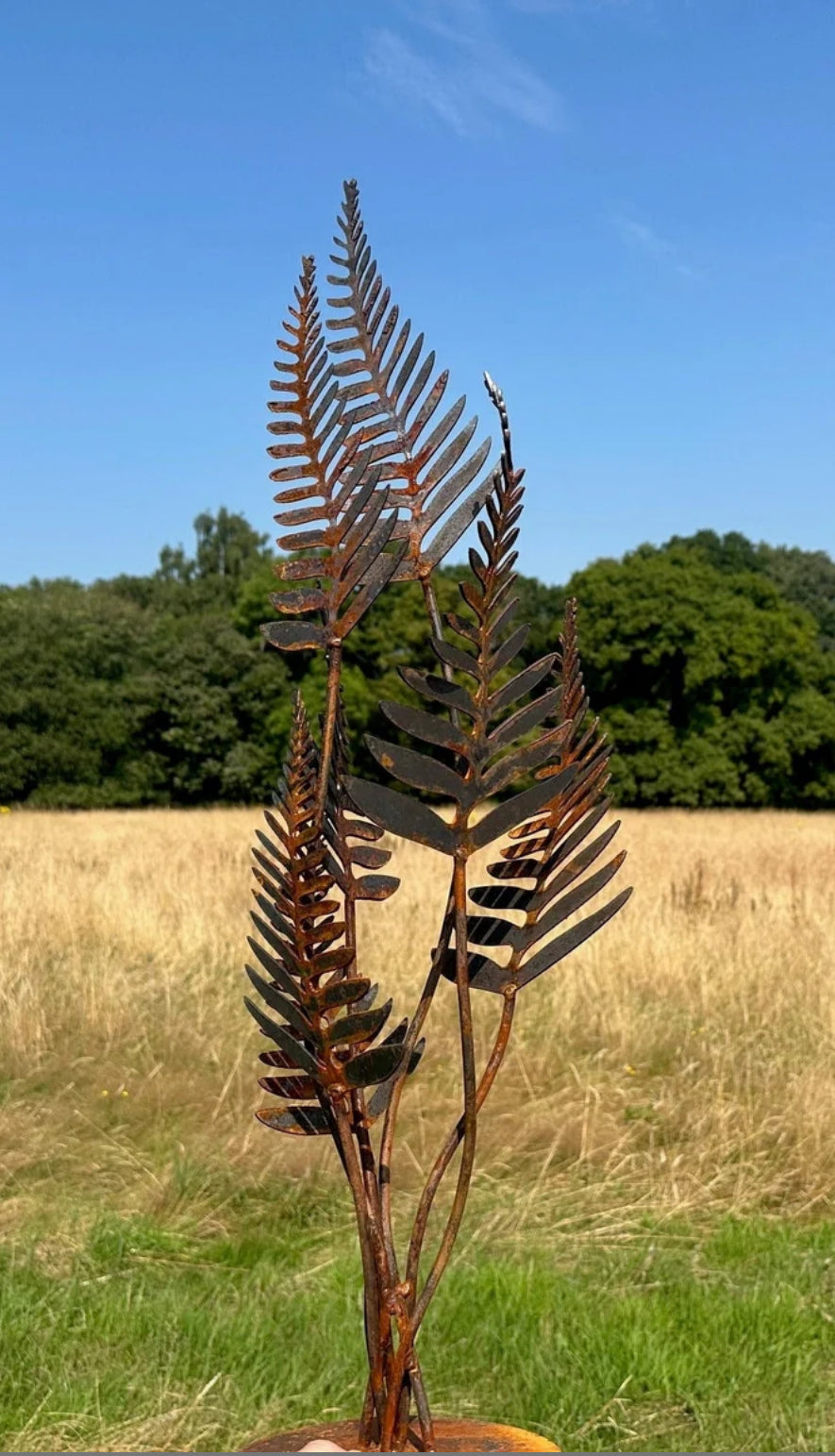 Fern Leave Sculptrue Tree Rustic Rusty Garden Art Yard Art Present Gift Idea image 3