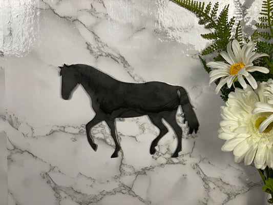 Horse Equine Pony Brushed Steel Wall Art Modern Home Design Present Gift Idea image 0