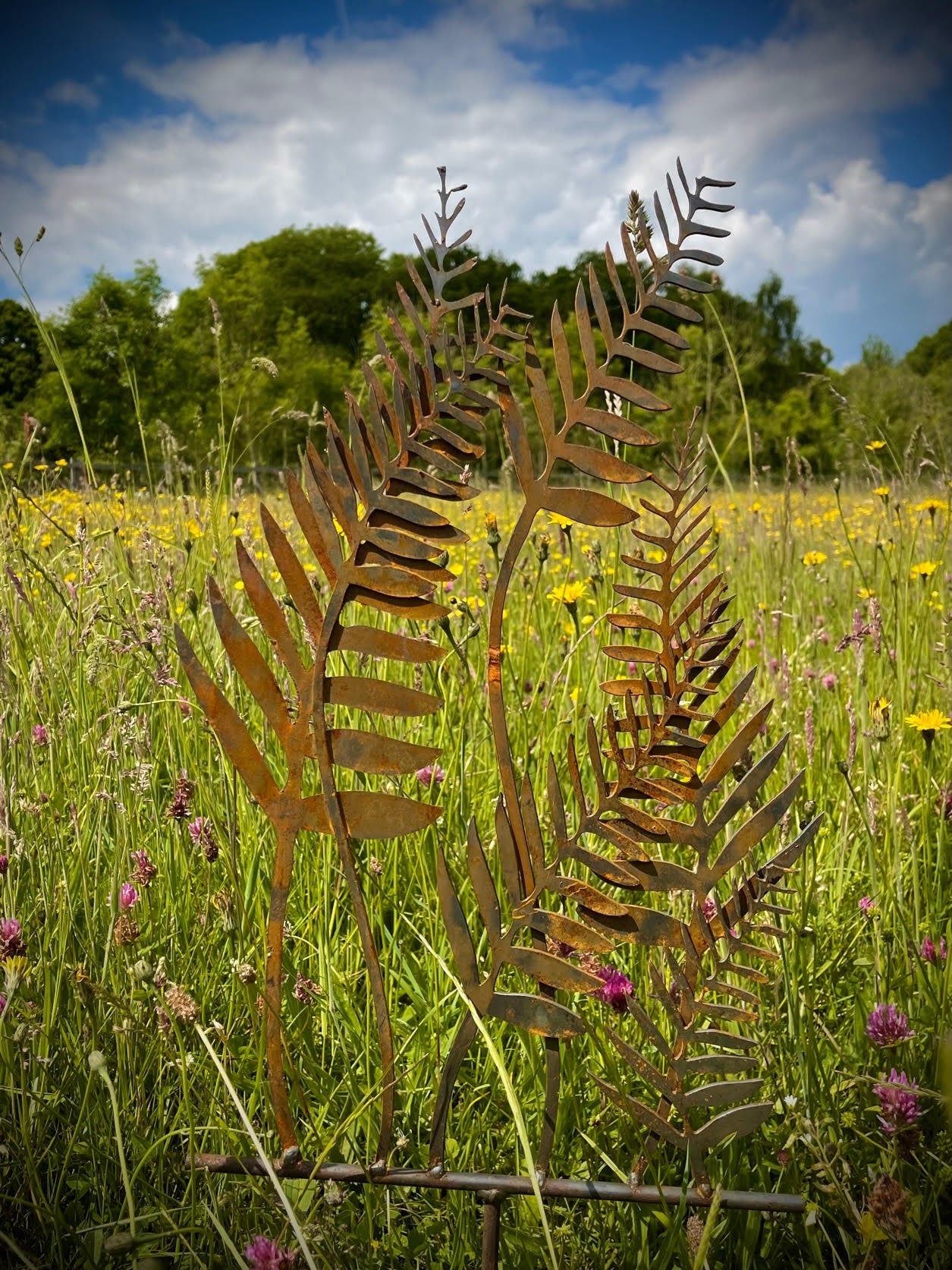 Fern Leaves Tree Rustic Rusty Garden Art Yard Art Present Gift Idea image 3