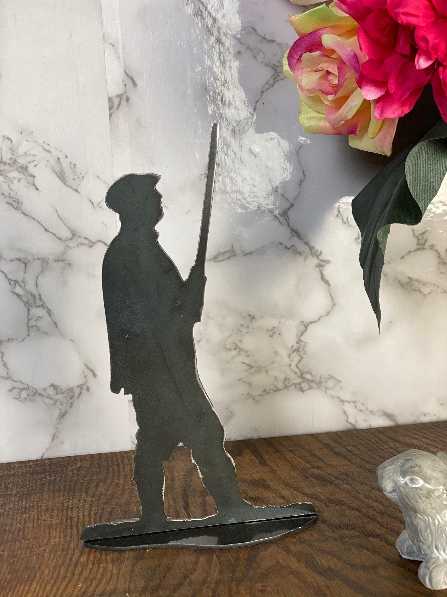 Shooter Game Shooting Countryside Sports Brushed Steel Metal Art Home Sculptur image 2