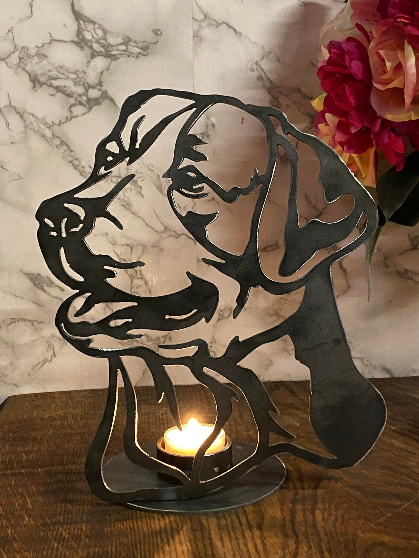 Labrador Candle Holder Gun Working Dog Pet Memorial Present Gift Holiday Candl image 2
