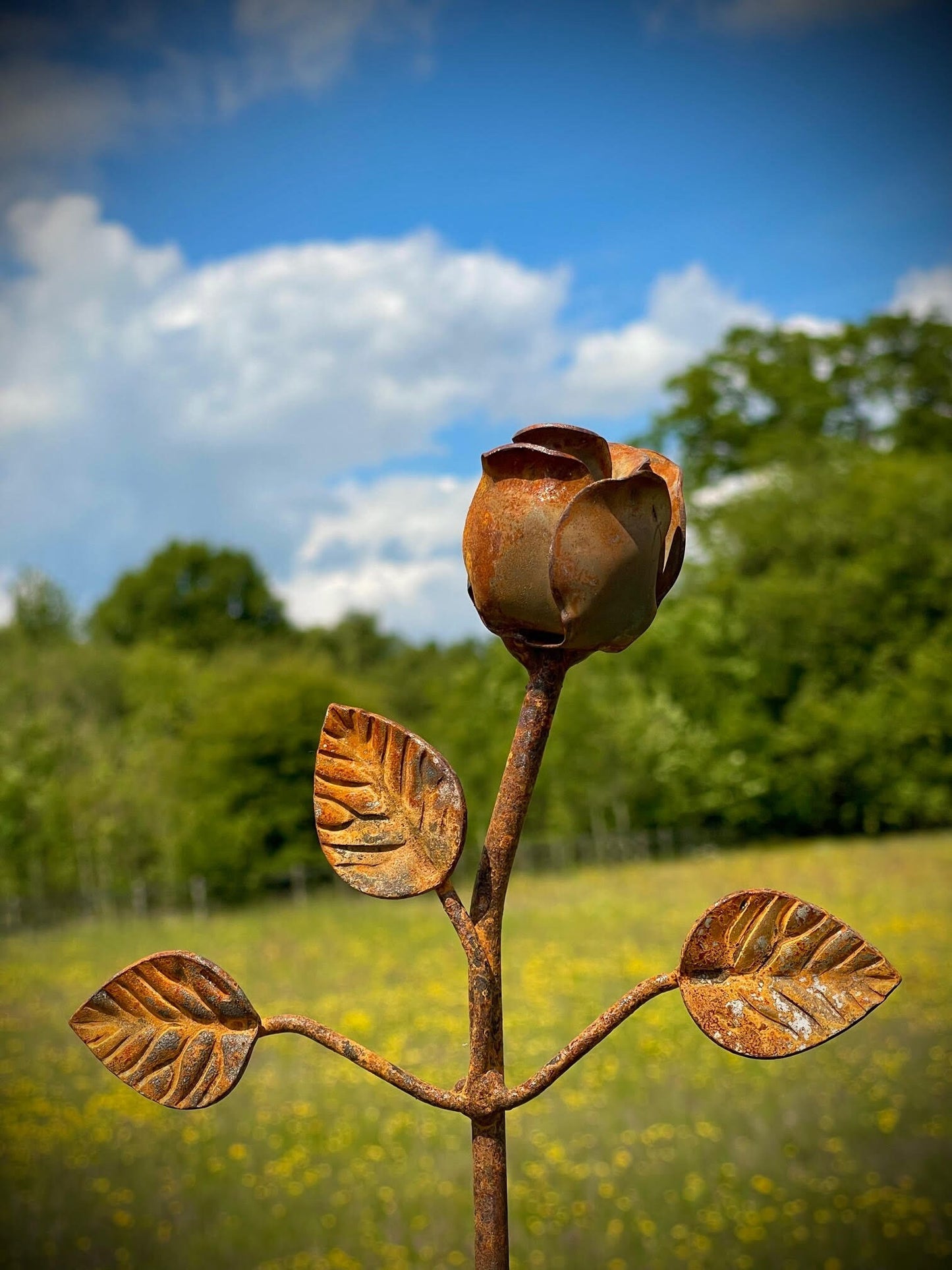 Rose Roses Flower Valentine Rustic Rusty Love Garden Art Yard Art Present Gift image 4