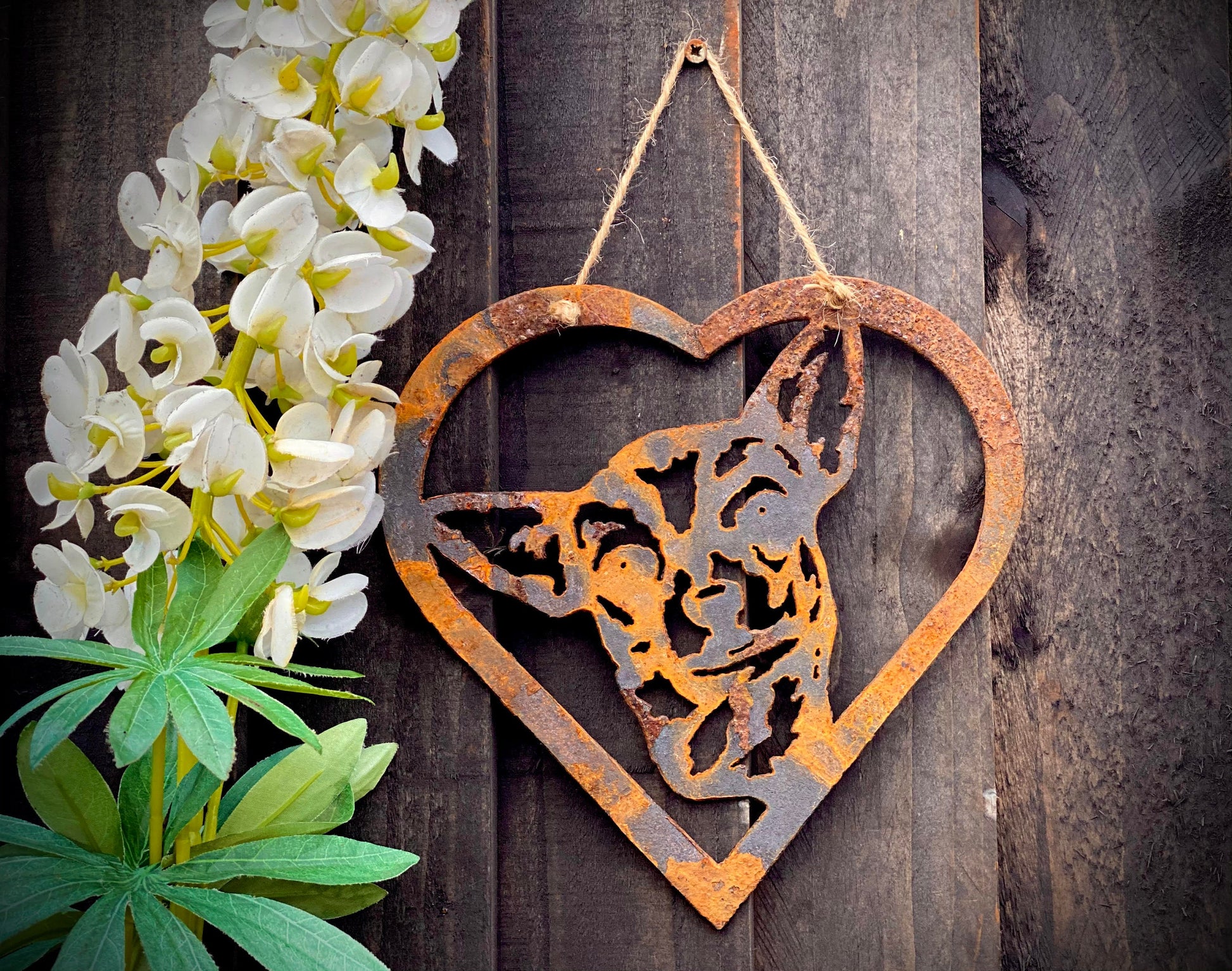 Love Heart Chihuahua Dog Handbag Dog Pet Memorial Horse Rustic Rusty Art Wall  image 0