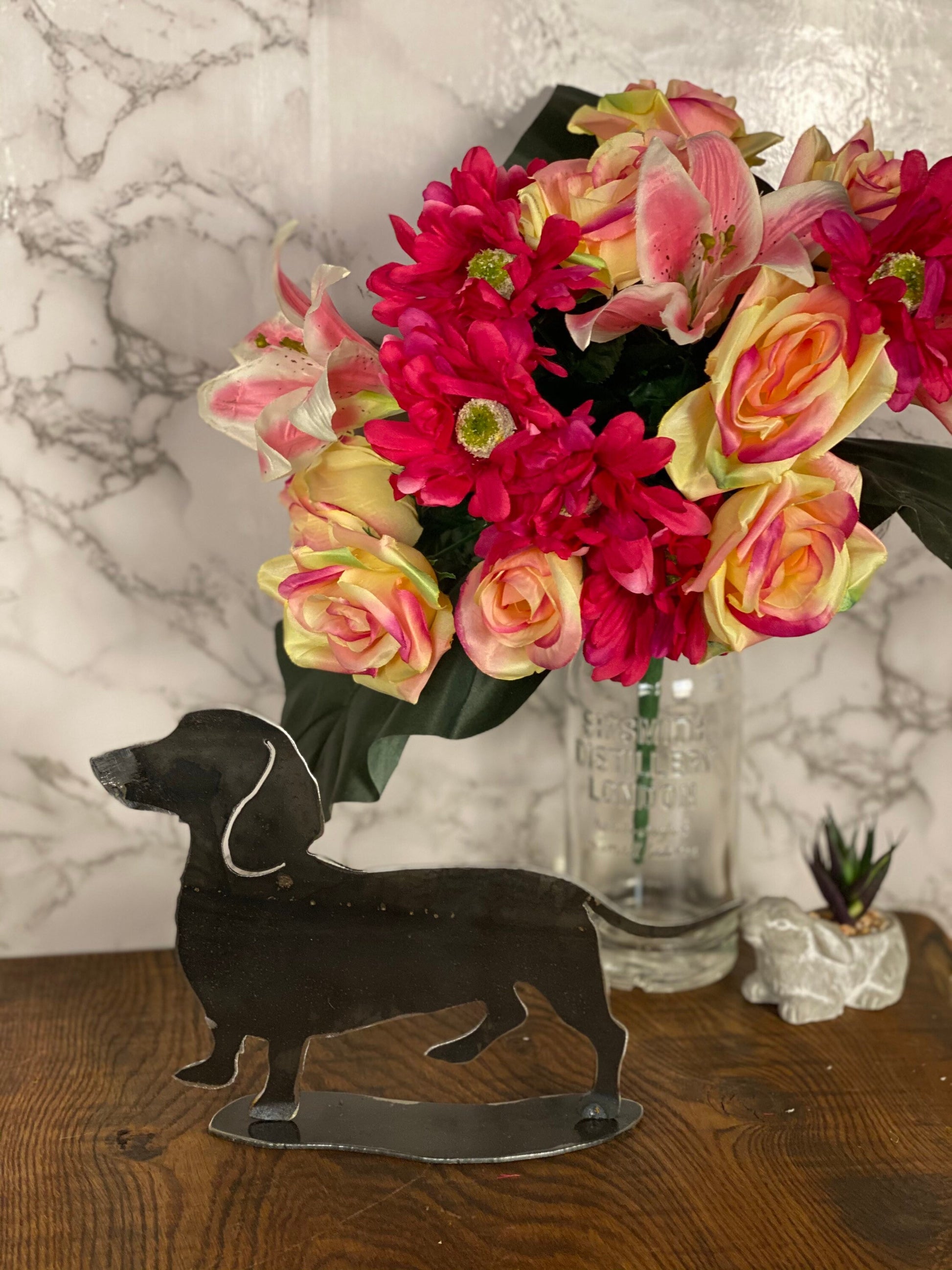 Dachshund Sausage Dog Brushed Steel Art Home Interior Design Present Gift Idea image 3